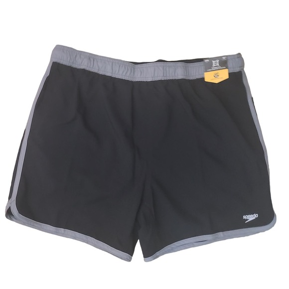 Speedo Men’s 5.5" Anthracite High-Performance UPF 50 Comfort Swim Trunks XXL NWT - Picture 1 of 16